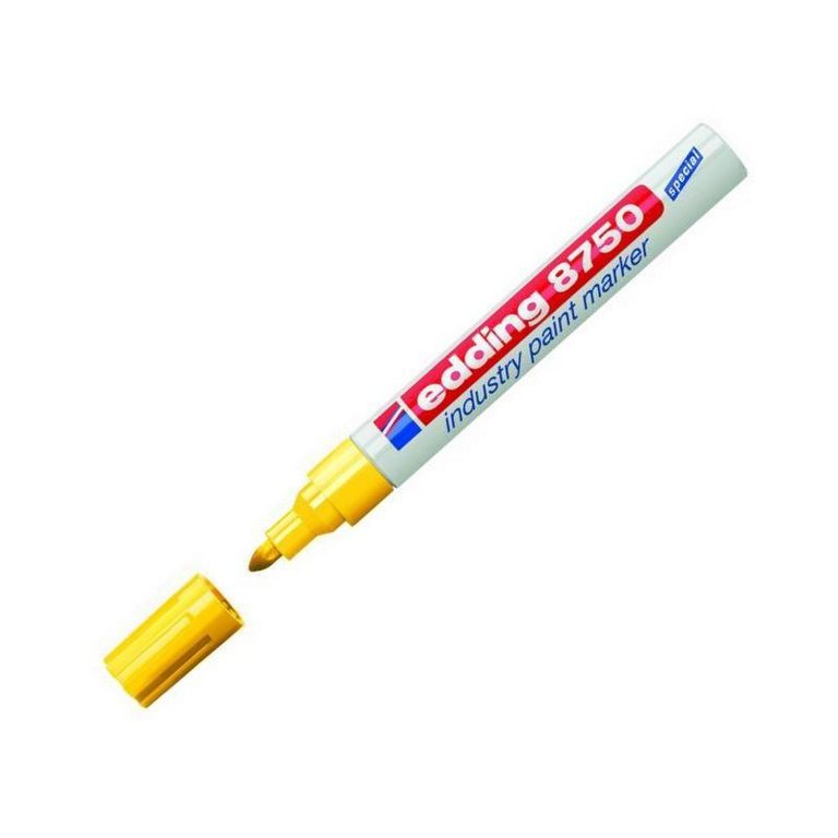 Маркер для промыш. графики 2-4мм Edding 8750 лаковый, метал. корпус, желтый