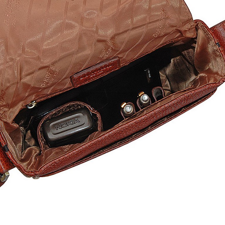 Сумка мужская Dr.Koffer 24*18*7 см, нат. кожа, на плечевом ремне, коньяк