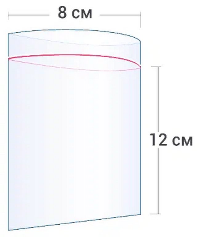 Гриппер  80*120 мм 100шт/уп, 35 мкм "deVENTE" ПНД, с красной полосой