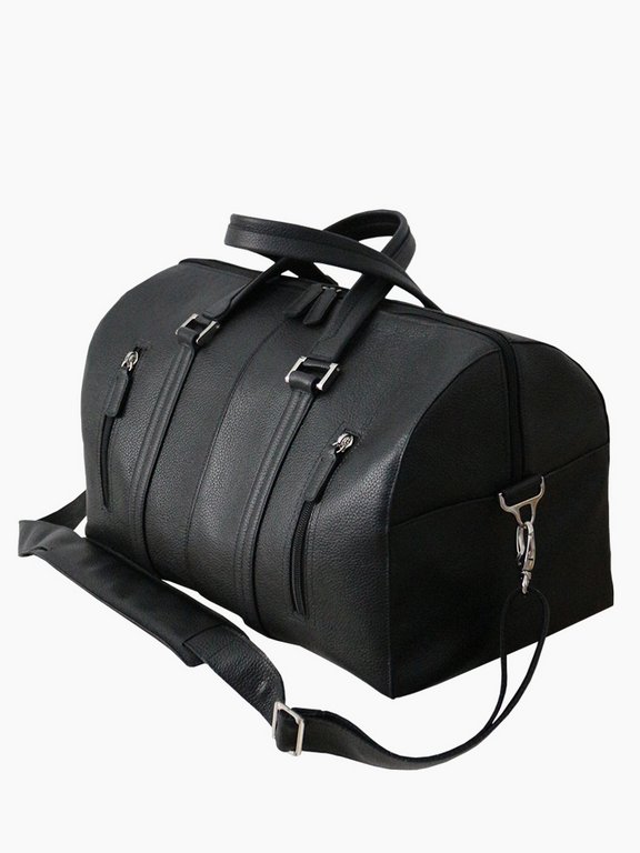 Сумка дорожная "D.Morelli" 45x25x25 см нат. кожа, черная