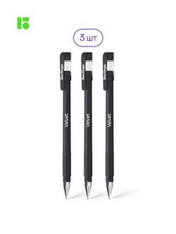 Ручка гелевая Berlingo "Velvet" 0,5мм черная (стерж.129мм, линия 0,4мм)