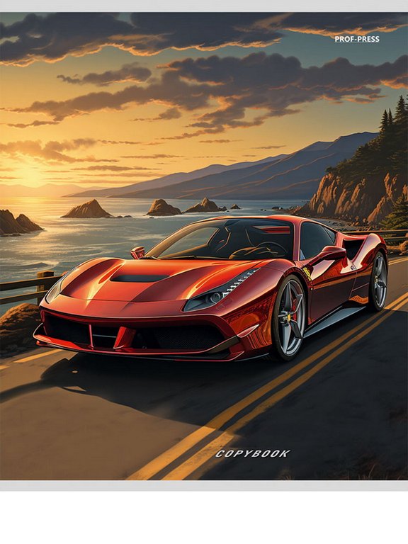 Тетрадь 48 лист кл. А5 на скрепке "МАШИНЫ И ЗАКАТ" 5 видов