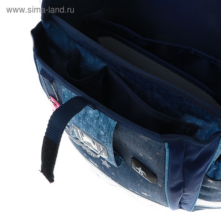 Ранец для девочки Belmil Classy "Style"(сумка д/обуви+пенал) 32*36*19см,940гр, синий