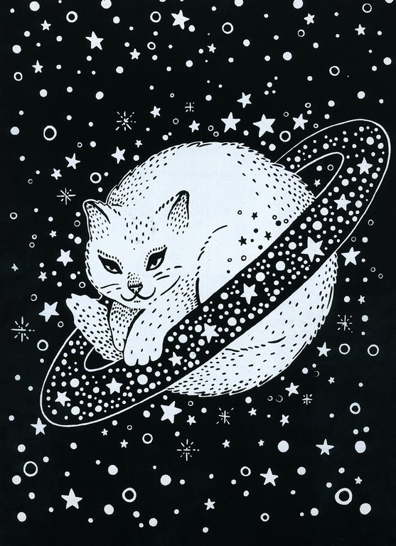 Гравюра-блокнот 14x20 см "Космический кот" Hobbius