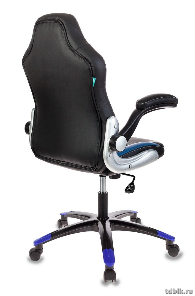 Кресло игровое Бюрократ VIKING-1/BL+BLUE (искусственная кожа, цв.  черный/синий)