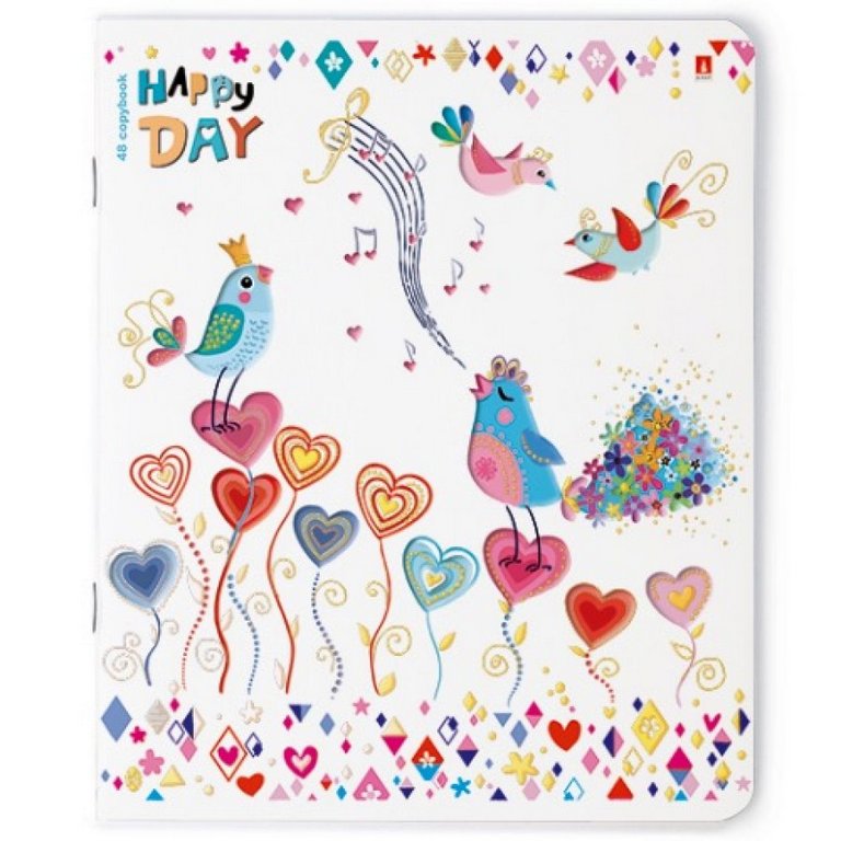 Тетрадь 48 лист кл. А5 на скрепке "СЧАСТЛИВЫЙ ДЕНЬ"