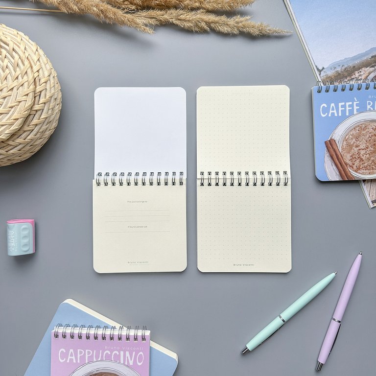 Блокнот А6  60л., 105*105 мм, на гребне Bruno Visconti "POCKET JOURNAL. Счастье в кофе" (4 вида)
