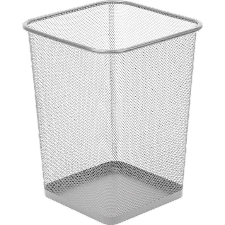 Корзина для бумаг металлическая 11л серая deVENTE, квадратная