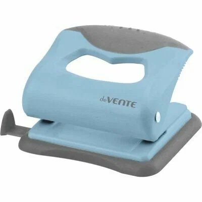 Дырокол до 20л пластик deVENTE "Pastel" с линейкой, ассорти