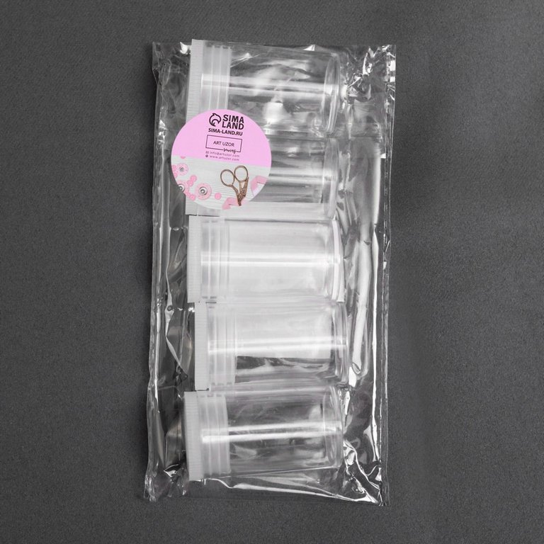 Контейнер для хранения бисера 2,2*3,8см, набор 5шт