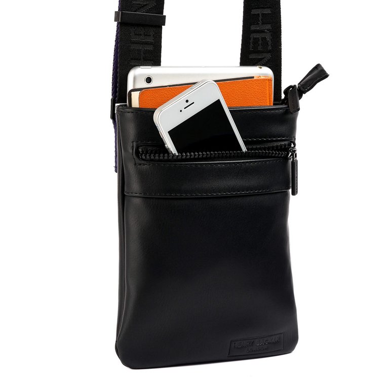 Сумка мужская Henry Backer полиэстер, на плечевом ремне, черная