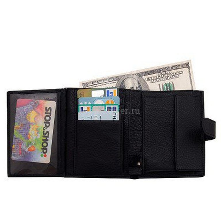 Портмоне Dr.Koffer 12*9,5см, нат. кожа, черный