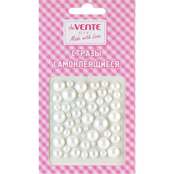 Стразы самоклеящиеся "Жемчужный микс"  (ассорти) deVENTE цв. белый