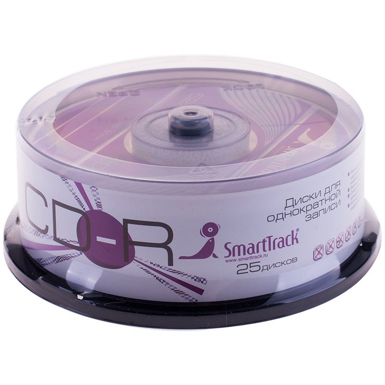 Диск CD-R cake box  25шт/уп Smart Track 700Mb 52х (упаковка на шпиле)