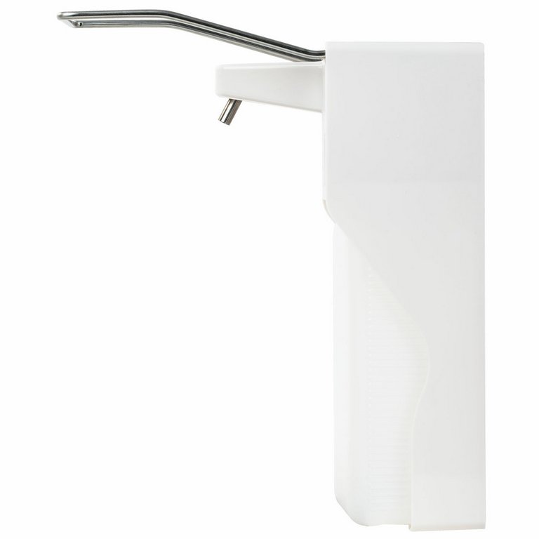 Диспенсер для жидкого мыла 1л, белый пластик, с локтевым упором (28,2*9,8*23,5см) LAIMA