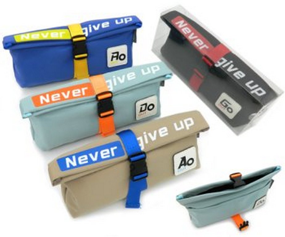 Пенал  универсальный Intelligent "Never give up" 20х9х3,5 см., ассорти
