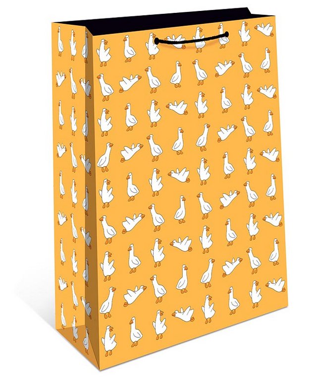 Пакет бумажный 26*32см ламинированный "Гуси"