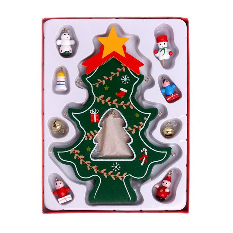 Сувенир новогодний "Ёлка" 13х18 см ассорти, дерево/металл