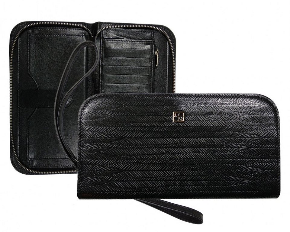 Портмоне D.Morelli "Кредо" с отделением для телефона, нат.кожа, черный