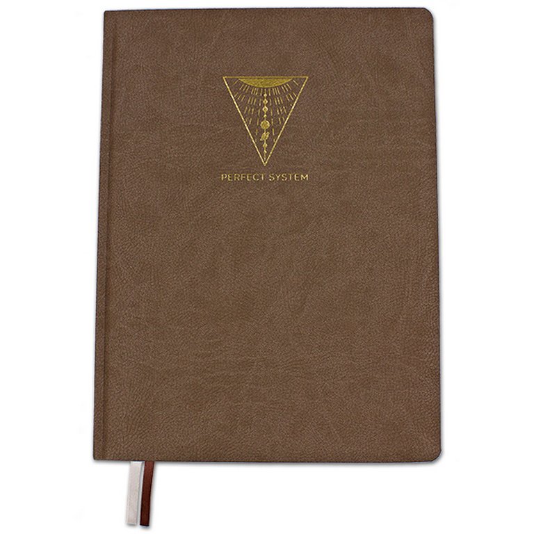 Тетрадь 128 лист кл. А4 тв.обложка тиснение фольгой, кожзам, 2 ляссе, PERFECT SYSTEM ligh