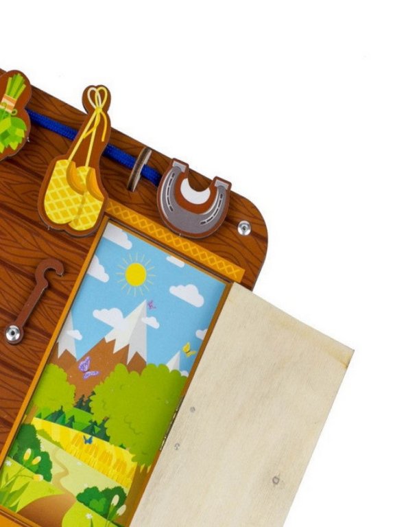 Доска обучающая Бизиборд "Изба" (дерево) WOODLENDTOYS