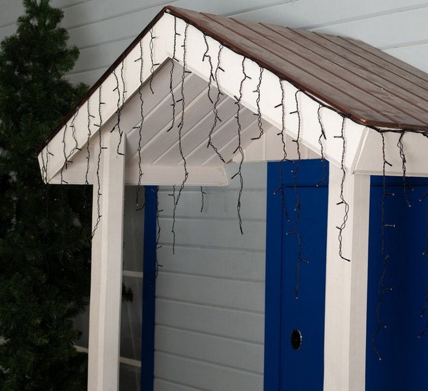 Гирлянда уличная Бахрома  3*0,6м, 160 синих ламп, темная нить (от -30 до +35°С) монтаж до -10°С