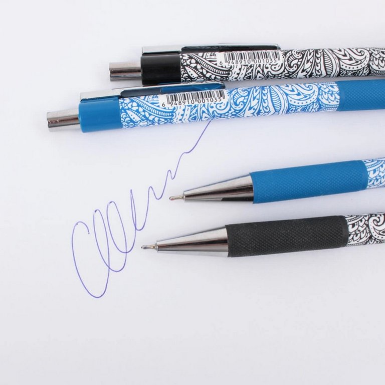 Ручка шариковая авт.  масляная "Fashion" резин. упор 0,7мм синяя (стерж. 107мм)