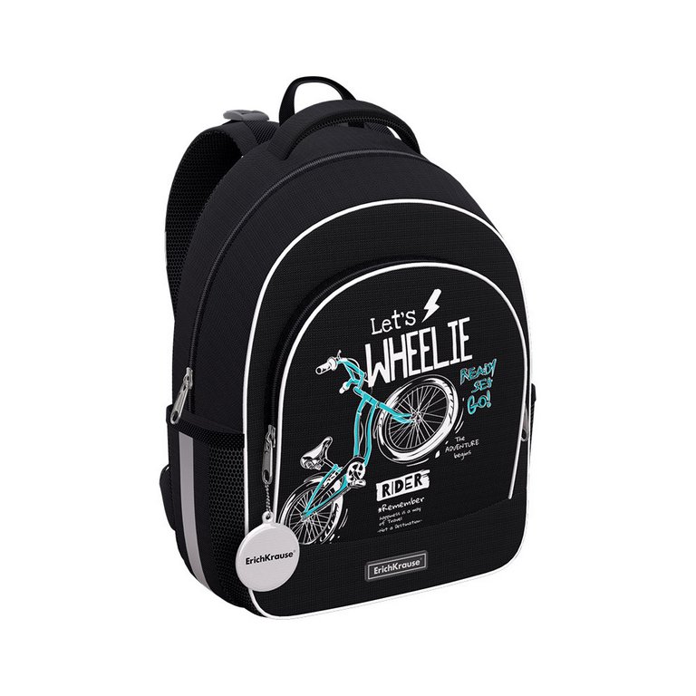 Рюкзак школьный для мальчика ErichKrause ErgoLine 15L "Bicycle Rider" 39*28*14, синий