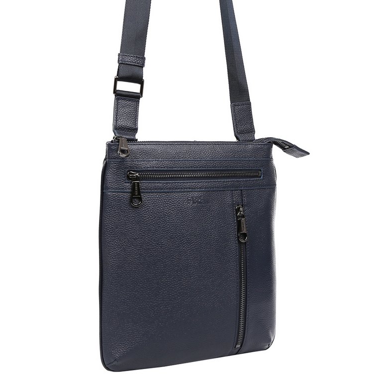 Сумка мужская FABRETTI 24,5*28*4, нат. кожа, синий