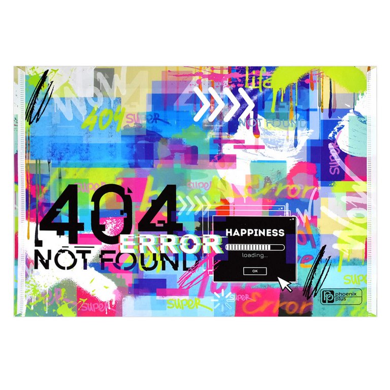 Папка-конверт на кнопке A4 пластик 0,18 мм "ОШИБКА 404"
