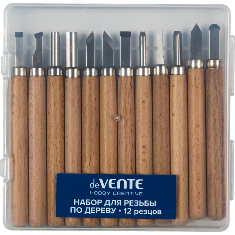 Набор резцов по дереву "HOBBY CREATIVE" deVENTE 12 шт