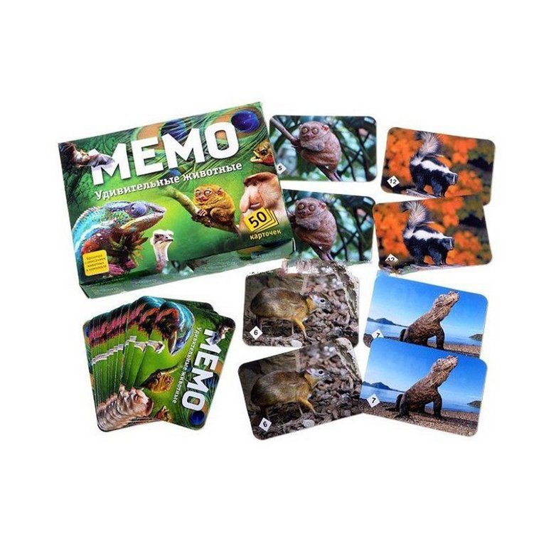 Игра настольная  Мемо "Удивительные животные" (5+) Нескучные игры