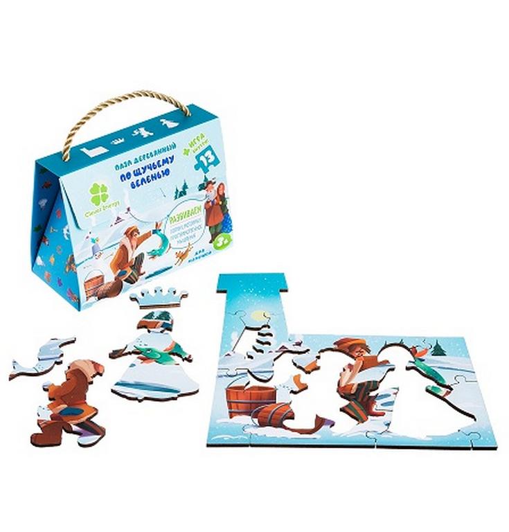 Пазлы деревянные фигурные  13 дет. "По щучьему велению" CLEVER ENERGY