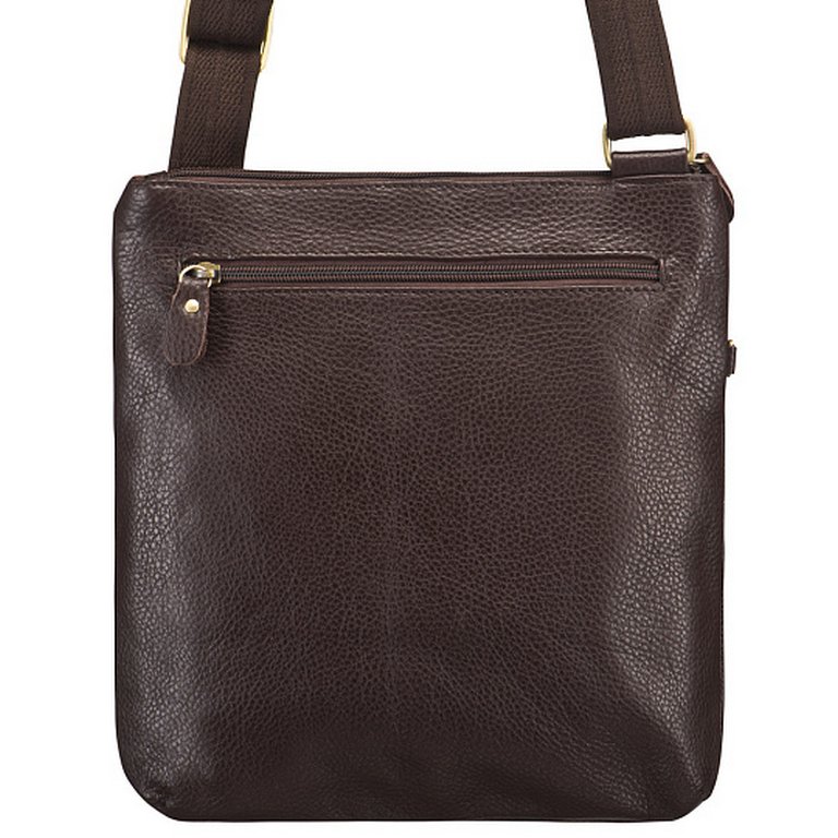 Сумка молодежная Dr.Koffer 27*28 см, на плечевом ремне, цвет коричневый