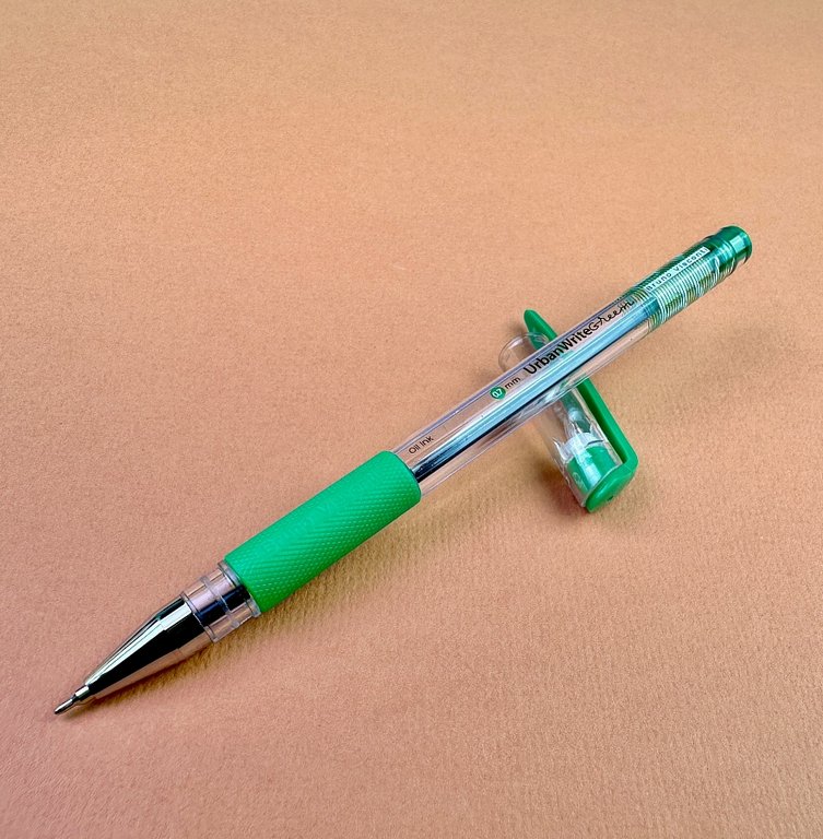 Ручка шариковая масляная BV UrbanWrite резин. упор 0,7мм зеленая (стерж. 139мм, линия 0,5мм)