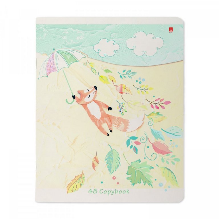 Тетрадь 48 лист кл. А5 на скрепке "ВЕСЕЛЫЙ ЛИС" 5 ВИДОВ