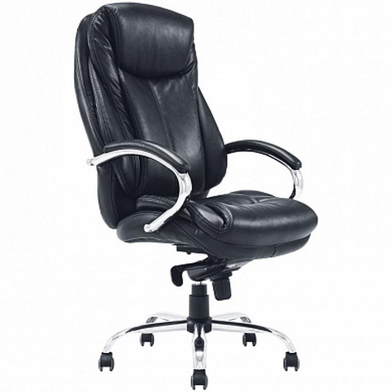 Кресло руководителя Helmi "Resolution" HL-ES07 черное (экокожа/пластик) до 150кг