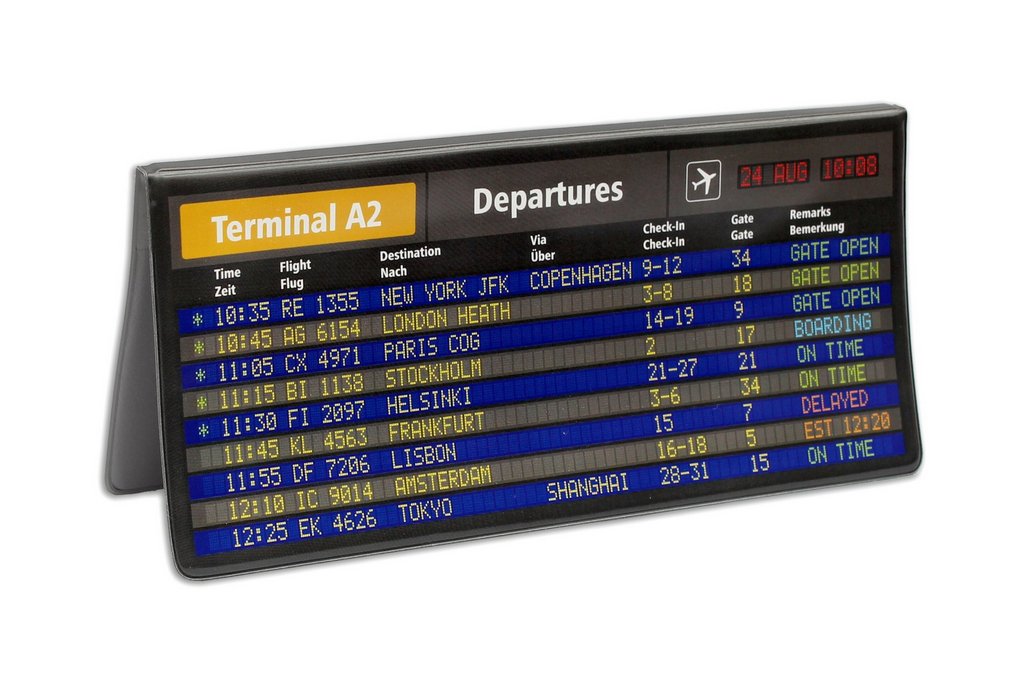 Бумажник путешественника "Табло вылетов" ПВХ, 22х10.5 см