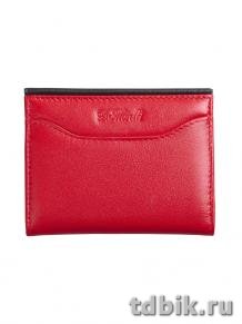Картхолдер D.Morelli "Прима" с отд. в два сложения, нат.кожа, цв. красный