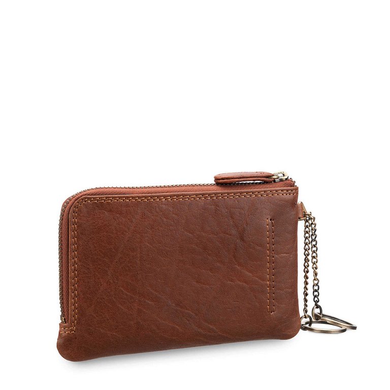 Футляр для ключей Dr.Koffer 9*14см, коричневый (коньяк)