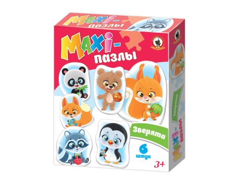 Пазлы MAXI  18 дет. "Зверята" Русский стиль