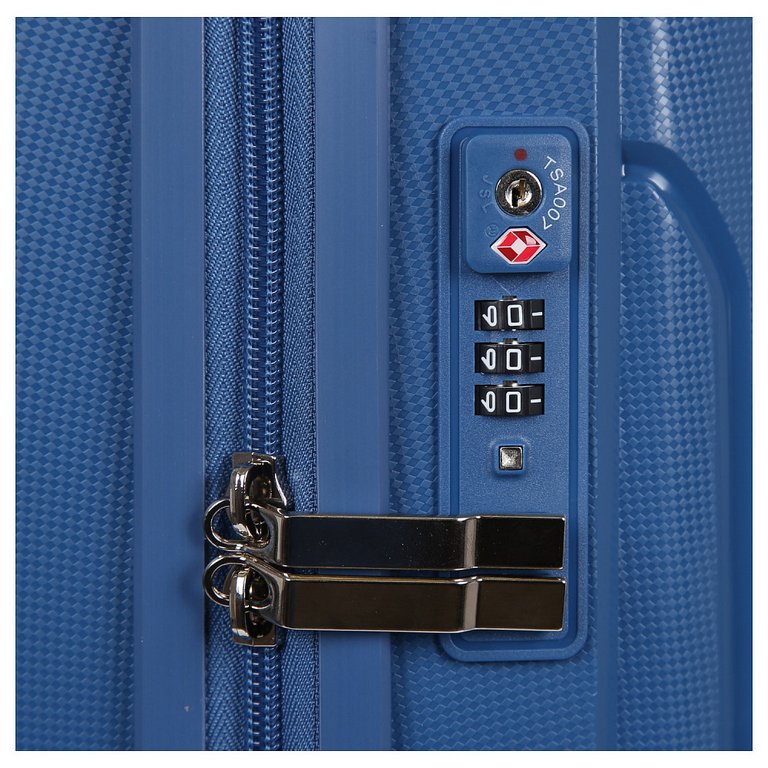 Чемодан 4-х колесный FABRETTI 100% полипропилен, 40X58X20см, синий