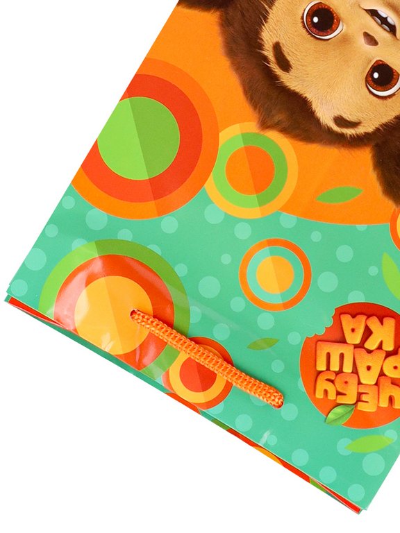 Пакет бумажный 11,5*14,5см ламинированный "Милый Чебурашка"