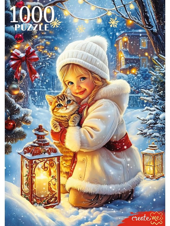 Пазлы 1000 дет. "Зимняя прогулка" Рыжий КОТ