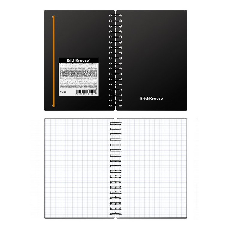 Тетрадь 80 лист кл. А6 на спирали пластиковая обложка "Pastel" чёрный