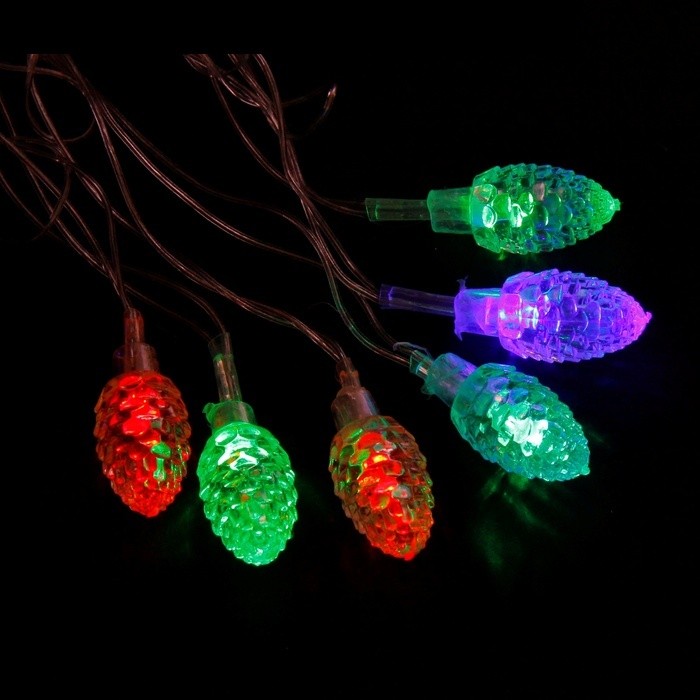Гирлянда комнатная Фигурная "Шишка большая" 5м, 20 цветных ламп, мигание (от -10 до +35 °С)
