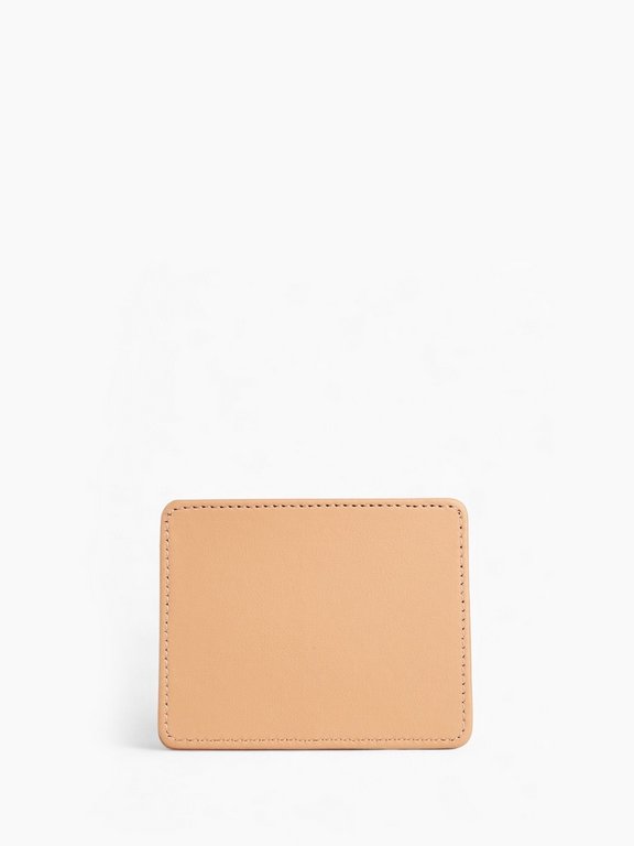 Картхолдер, на 3 карты, отделение для купюр, бежевый