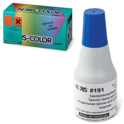 Краска штемпельная Noris 25 мл спиртовая синяя универсал. быстросох.