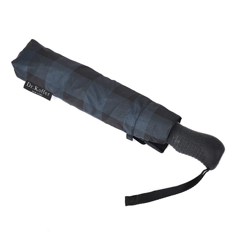 Зонт мужской автомат Dr.Koffer диаметр купола 125 см,  цвет черный/серый