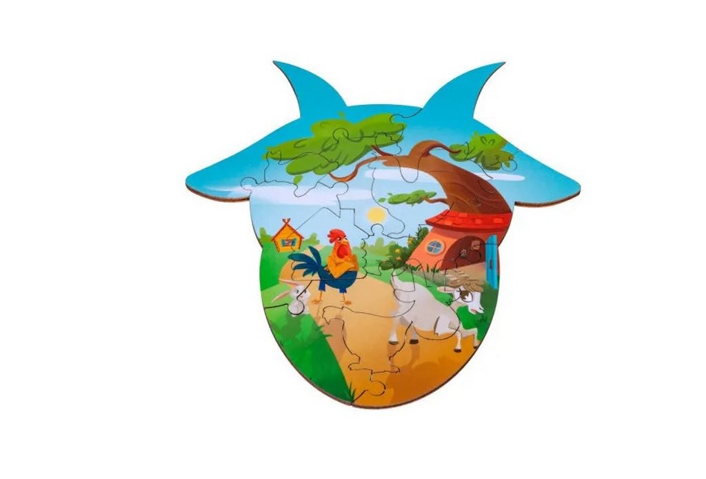 Пазлы деревянные фигурные  10 дет. "Коза-дереза" CLEVER ENERGY